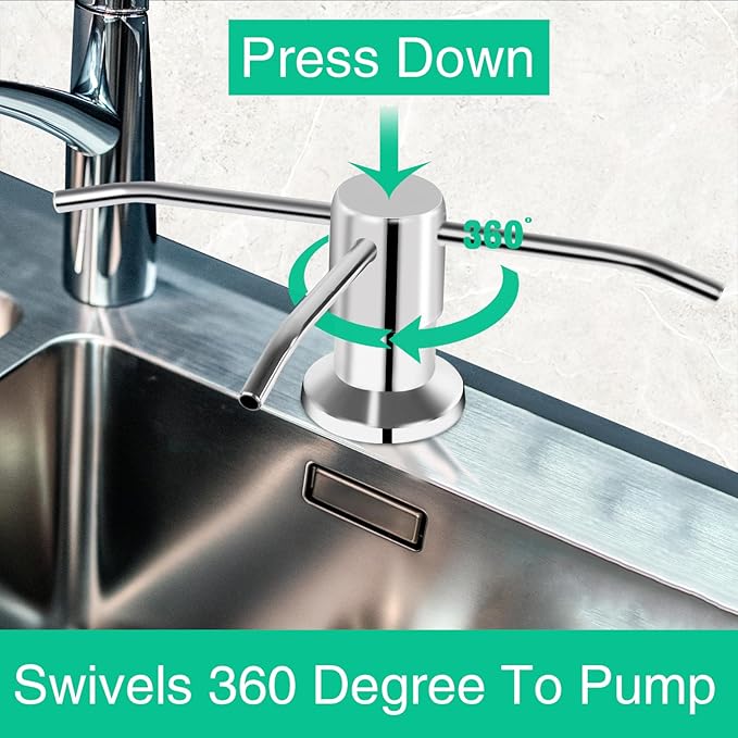 Soap Dispenser for Kitchen Sink, Built in Sink Soap Dispenser, Countertop Soap