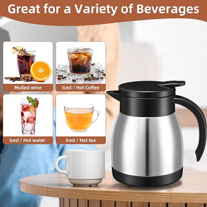 Norme 2 Pcs Thermal Coffee Carafe Insulated Stainless Steel Coffee Carafe