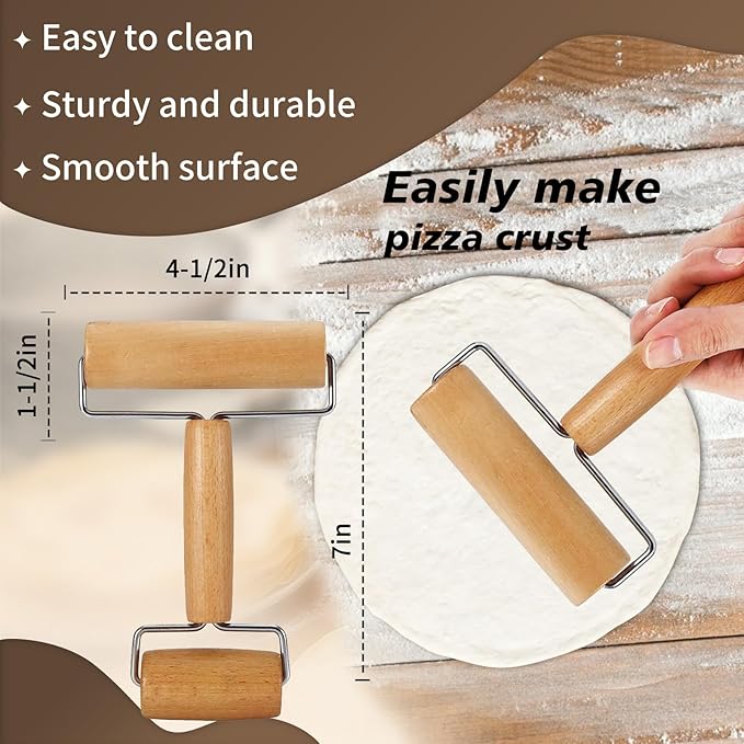 Pizza Rolling Pin Small Rolling Pin Wooden Dough Roller Non Stick Pizza Dough