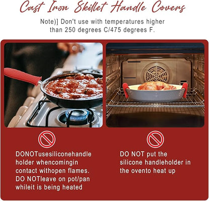 Joyhalo Cast Iron Handle Covers, 6 Pack Heat Resistant Silicone Handle Covers for Cast Iron Skillets and Pans