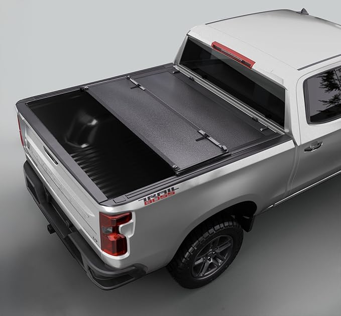 Toptiny Low Profile Hard Folding Truck Bed Tonneau Cover Fits 2019-2026 Chevy/GMC Silverado/Sierra 1500 6'7" Bed (79.4")