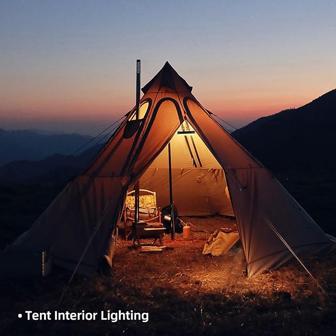 Portable 1500LM LED Camping Lantern,10000mAh Rechargeable Battery,3 Modes,Brackets,Magnetic Suction Design,Flashlight,IPX4 Waterproof Tent Light for Camping,Hiking, Power Outages, Emergency