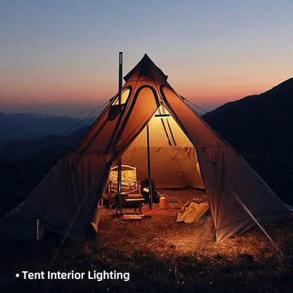 Portable 1500LM LED Camping Lantern,10000mAh Rechargeable Battery,3 Modes,Brackets,Magnetic Suction Design,Flashlight,IPX4 Waterproof Tent Light for Camping,Hiking, Power Outages, Emergency