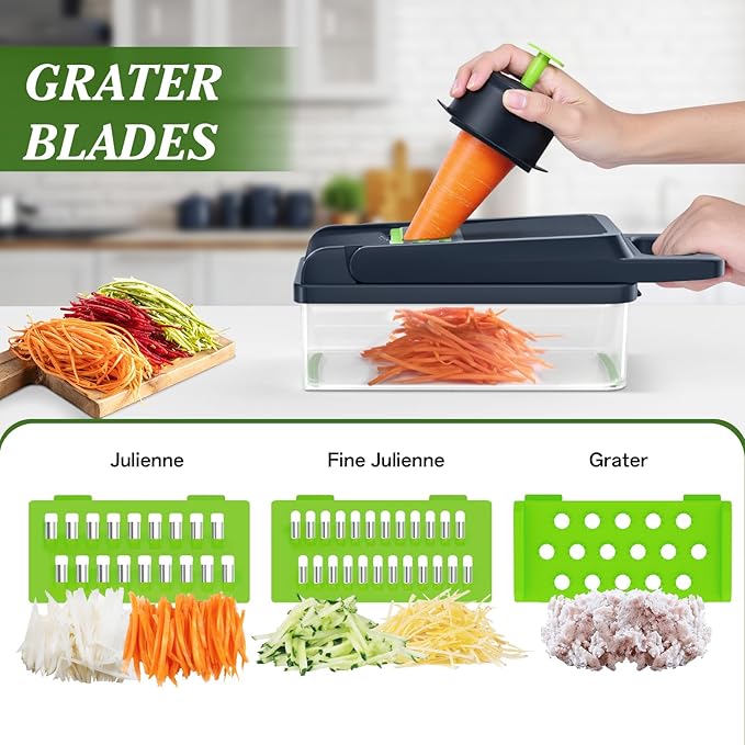 HomeHacks Vegetable Chopper Vegetable Cutter, 15 in 1 Kitchen Gadget, Onion