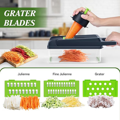 HomeHacks Vegetable Chopper Vegetable Cutter, 15 in 1 Kitchen Gadget, Onion