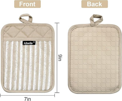 Alselo Silicone Pot Holders Set of 3 Heat Resistant & Non Slip Potholders