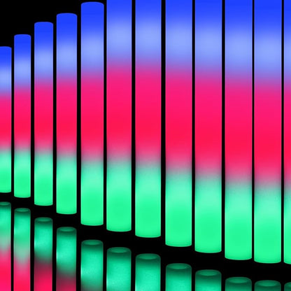 200 PCS LED Foam Sticks, Bulk Glow Sticks, Foam Glow Sticks for Wedding with 3 Modes Colorful Flashing, Glow in the Dark Party Supplies for Wedding, Raves, Concert, Sporting Events