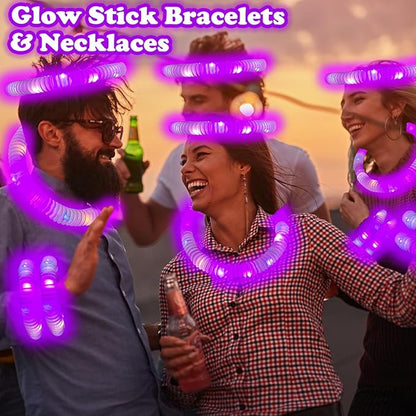 24 PCS Purple Glow Sticks Party Favors for Kids, Light Up Necklaces Bracelets Accessories for Toddlers,Halloween Birthday Party Basket Goodie Bag Stuffers Fillers,Treats Prizes Toys Gifts for Boy Girl