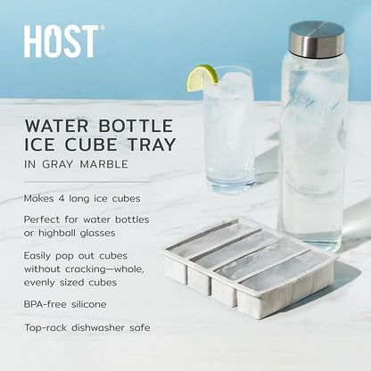 Host Ice Cube Tray, Makes Four 5-Inch Long Cubes, Durable Silicone Trays