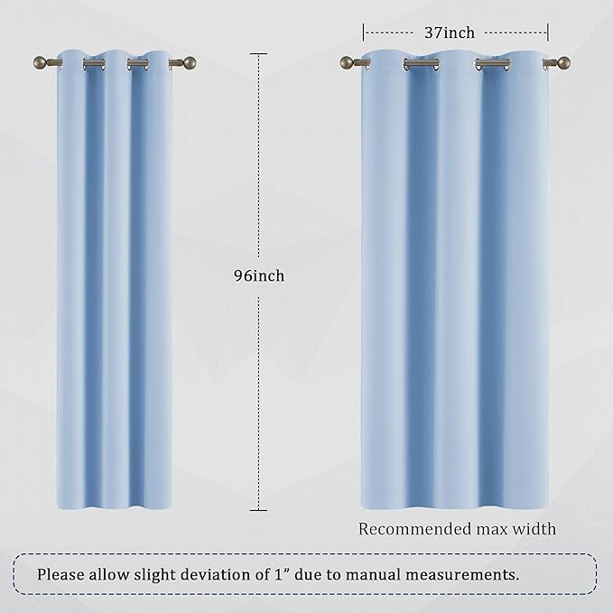 DUALIFE Light Sky Blue Curtains