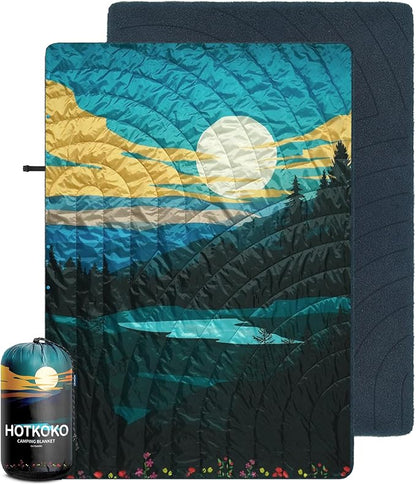 Waterproof Stadium Blanket, Fleece Camping Blanket Wearable Soft Warm Camp Blanket for Outdoor Camping, Picnic, Stadium, Sports, Beach, Car