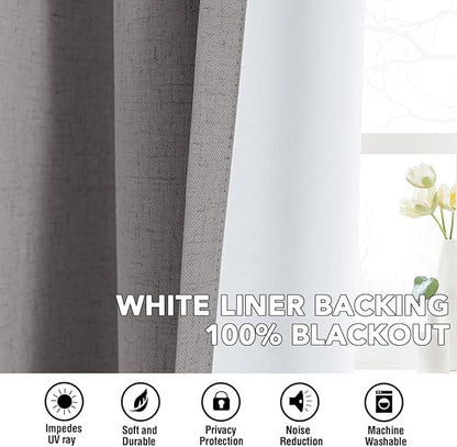H.VERSAILTEX Linen Curtains 100% Blackout Curtains