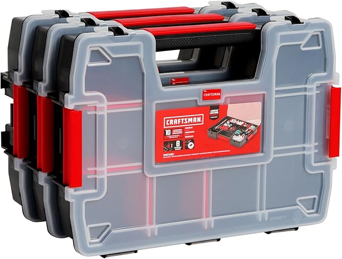 CRAFTSMAN Storage Organizer, Small Parts Organizer, Lid Includes Secure Latch
