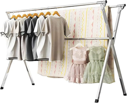 URYAN 79 Inches Stainless Steel Clothes Drying Rack, Heavy Duty Laundry Drying