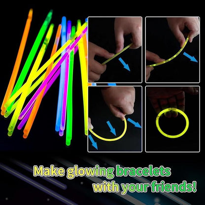 40 Pack 8??Blue Glow Sticks Bracelet Necklaces Bulk with 40 Connectors Neon Glow In The Dark Party favors Supplies for Holiday Birthday Party Decoration (Blue)