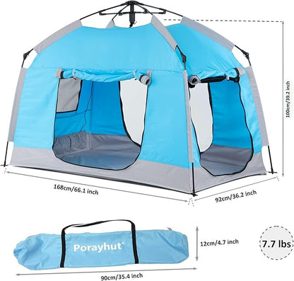 Easy Set Up Kids Playhouse with Nice LED Light Strip and 3 Large Opens,Portable Children Play Tent & Privacy Room for Indoor & Outdoor Games with Carry Bag-Free Space for Toddlers-Birthday Gifts
