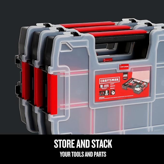 CRAFTSMAN Storage Organizer, Small Parts Organizer, Lid Includes Secure Latch