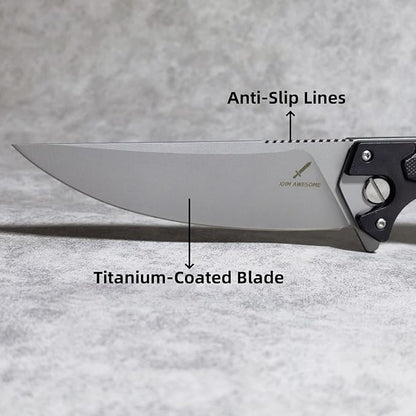 10 Inches Tactical Folding Knife - Multi-Functional Survival Knife for Camping, Hunting, Fishing, Hiking | Outdoor & Emergency Preparedness Tool (GRAY)