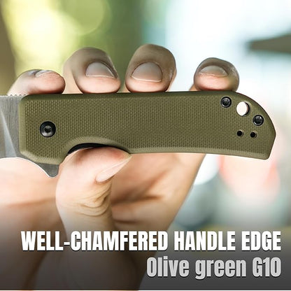 Kizer Nice Guy Pocket Folding Knife, 2.84??D2 Steel Blade knives, G10 Handle Small EDC Knife, Liner Lock Flipper Knife for Men Women, Sharp Camping Hiking Hunting Survival Knife V3011M2