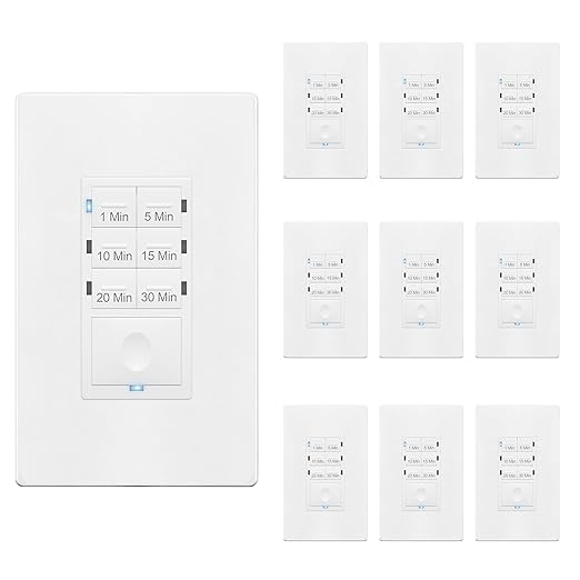 ENERLITES Light Switch Timer, for Bathroom Exhaust Fans, 1-5-10-15-20-30 Min