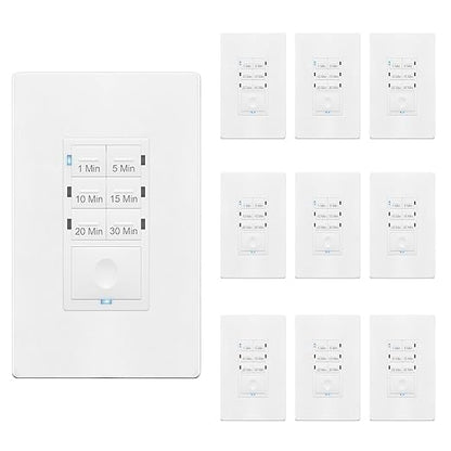 ENERLITES Light Switch Timer, for Bathroom Exhaust Fans, 1-5-10-15-20-30 Min