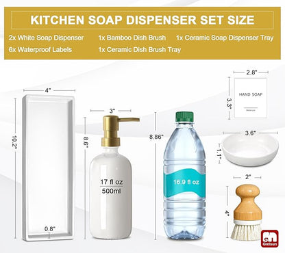 GMISUN Kitchen Soap Dispenser, 16 Oz Kitchen Dish Soap Dispenser Set