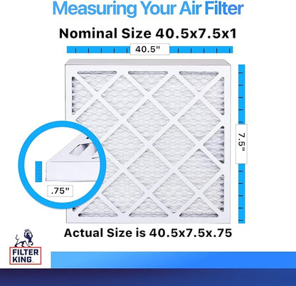 Filter King 40.5x7.5x1 Air Filter | 4-PACK | MERV 8 HVAC Pleated A/C Furnace