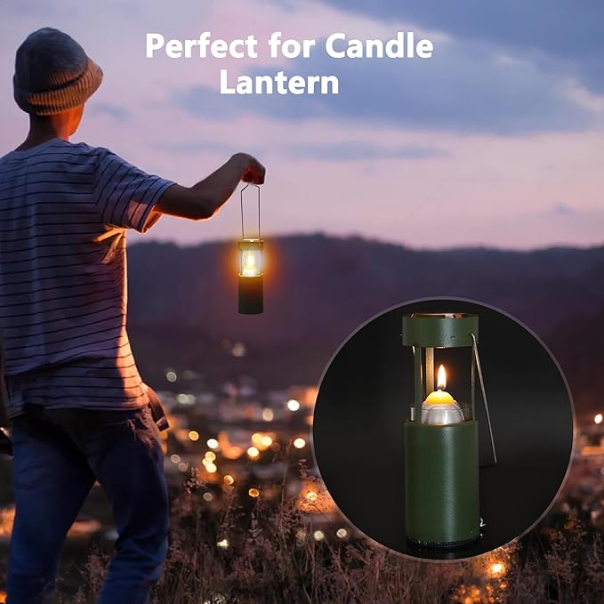 15-Hour Natural Beeswax Candles Compatible with Candle Lanterns - Smokeless Clean Long Lasting Burning for Outdoor, Camping, Emergency, Survival Emergency Preparedness- 20Pack