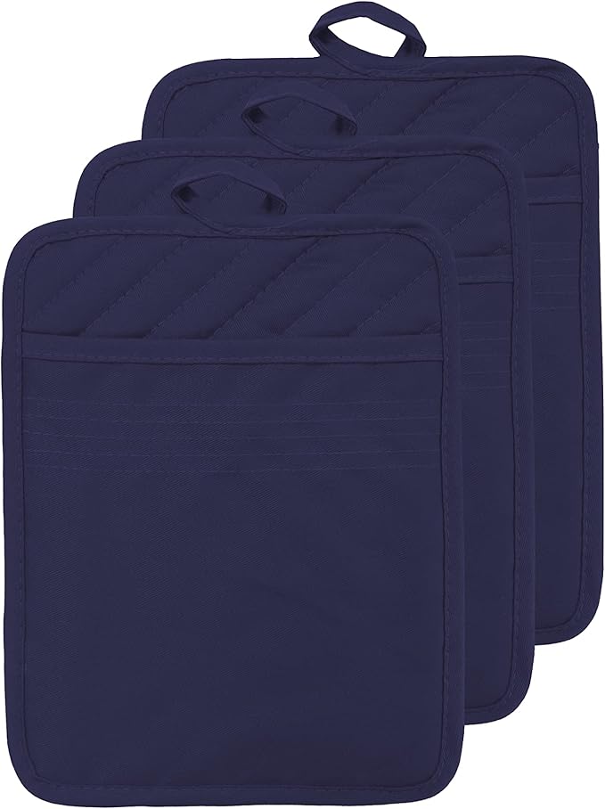 Oven Pot Holder with Pocket Cotton Heat Resistant Coaster Potholder Kitchen Hot