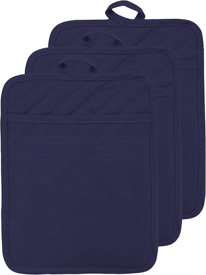 Oven Pot Holder with Pocket Cotton Heat Resistant Coaster Potholder Kitchen Hot