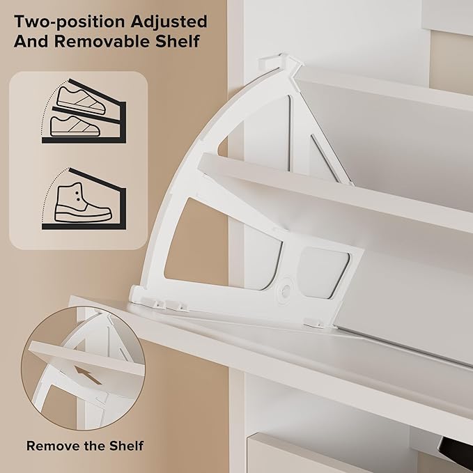 EOYUTLLY Shoe Cabinet Storage for Entryway, Narrow Shoe Rack
