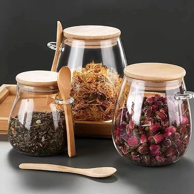 Airtight glass jar storage container
