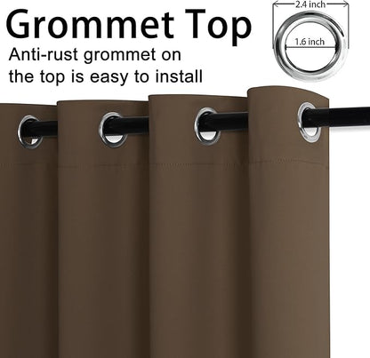 JIUZHEN Blackout Curtains with Tiebacks