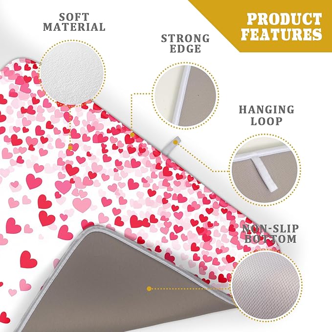 Valentine's Day Dish Drying Mat