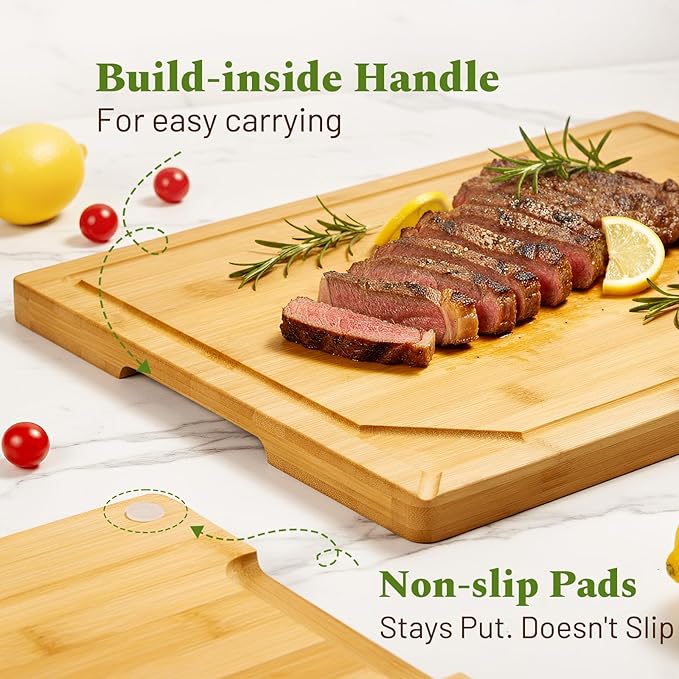Kikcoin Over Sink Bamboo Cutting Boards