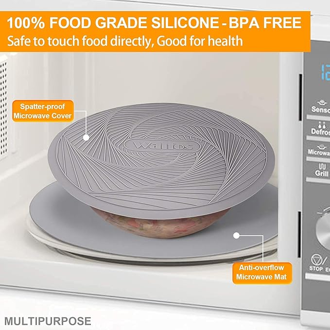 Silicone Microwave Mats, Walfos Heat Resistant Multi-Purpose Microwave Trivet