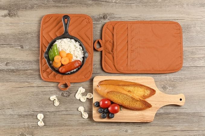 Oven Pot Holder with Pocket Cotton Heat Resistant Coaster Potholder Kitchen Hot