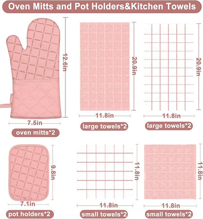 Oven Mitts Pot Holders Sets/Kitchen Towels and Dishcloths, Oven Gloves Kitchen