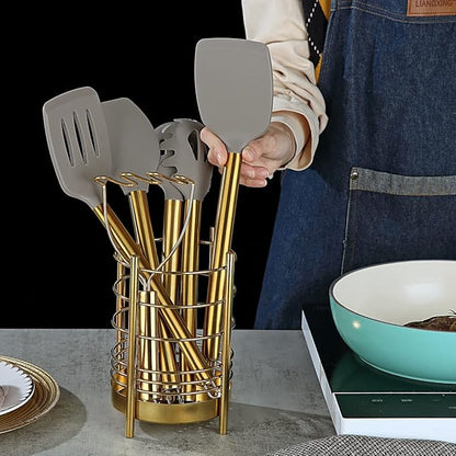 Gold Kitchen Utensils Set, Berglander 38 Pieces Non-stick Silicone Cooking