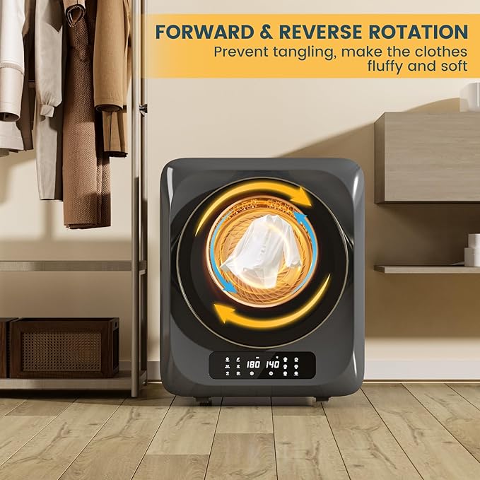Zynkez 12Lbs Portable Clothes Dryer, 850W Compact Laundry Dryer