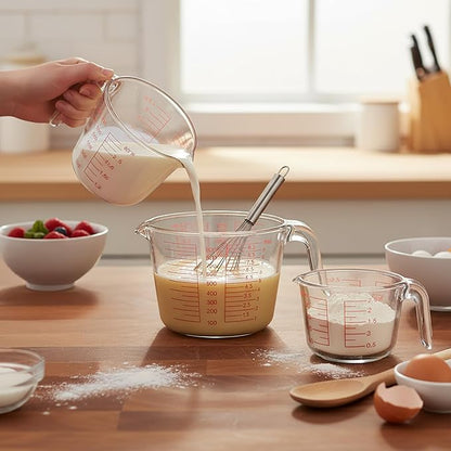 6 Pcs Glass Measuring Cups Set