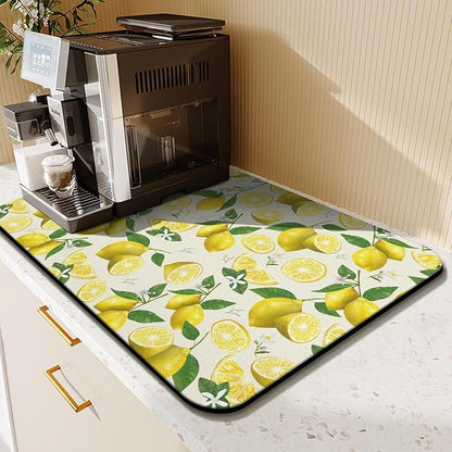 Kitchen Countertop Dish Drying Mat, Super Absorbent Coffee Bar Mat