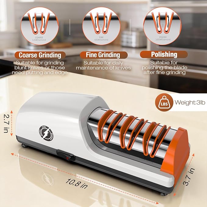 Replaceable Sharpener Electric Knife Sharpener, 3-Stage