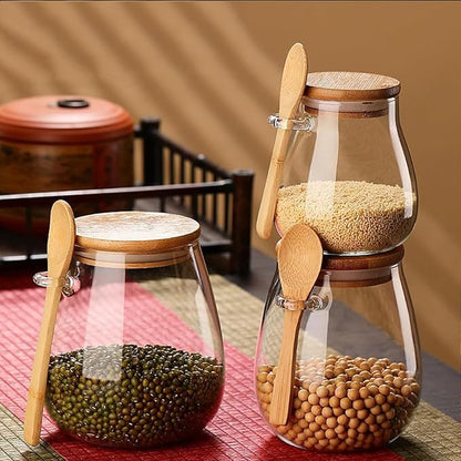 Airtight glass jar storage container