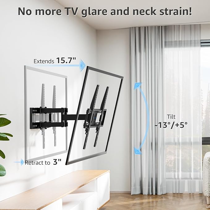 MOUNTUP UL Listed TV Wall Mount, Full Motion TV Mount