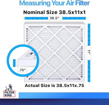 Filter King 38.5x11x1 Air Filter | 4-PACK | MERV 8 HVAC Pleated A/C Furnace