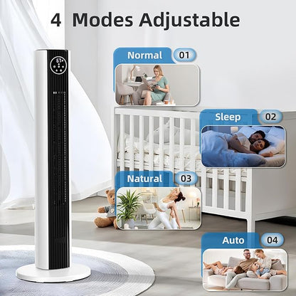 Antarctic Star Tower Fan Portable Floor Fans 85°Oscillating Fan Quiet Cooling