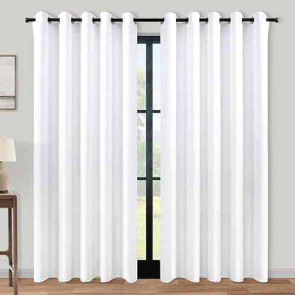 KOUFALL 96 Inch Curtains 2 Panel Set, Semi Blackout Extra Wide Living Room