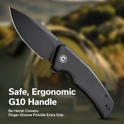 CIVIVI Pocket Knife for EDC, Regulatron Folding Knife for Men with Flipper Opener, Liner Lock, 2.98" Nitro-V Blade G10 Handle for Camping, Hunting C23006-1
