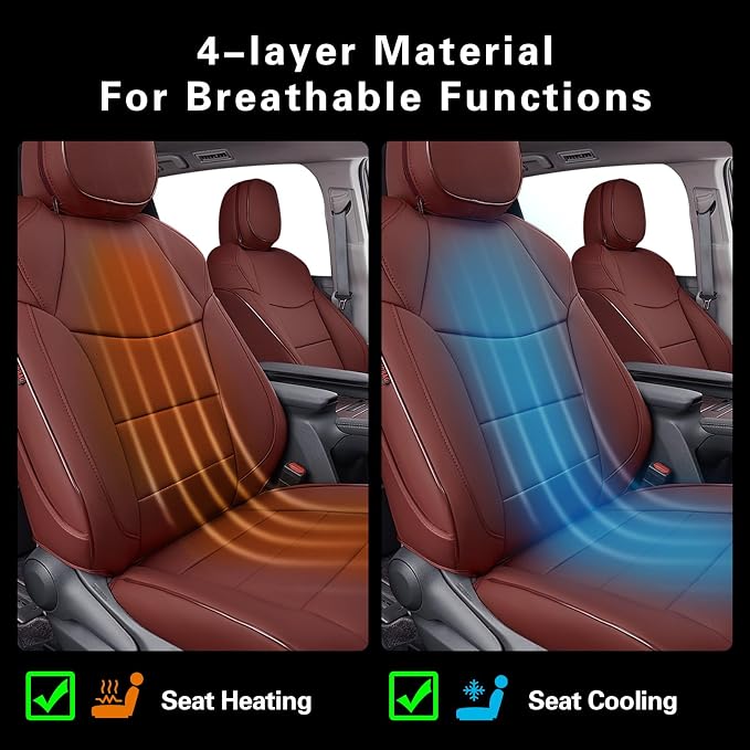 EKR Sienna Seat Covers for 2021-2026 Toyota Sienna XLE,XSE,Limited,Platinum,7 Seats,2nd Row Captain Chairs W/NO Legrest,Waterproof Seat Covers Full Set for Cars-Leather(Burgundy)